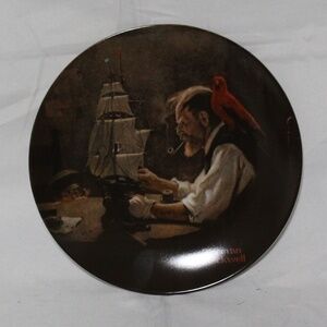 The Edwin M Knowles China Co. "The Ship Builder" Norman Rockwell. Vintage.  1980